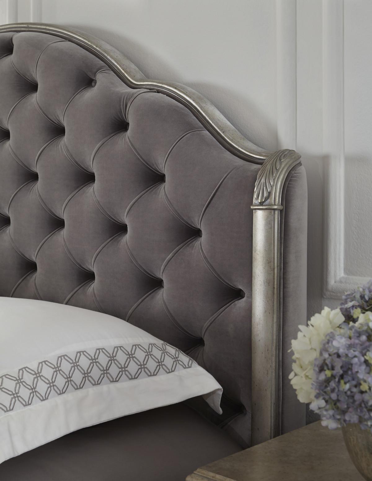 Pulaski Rhianna King Upholstered Bed in Silver Patina - Luxury Home Furniture (MI)