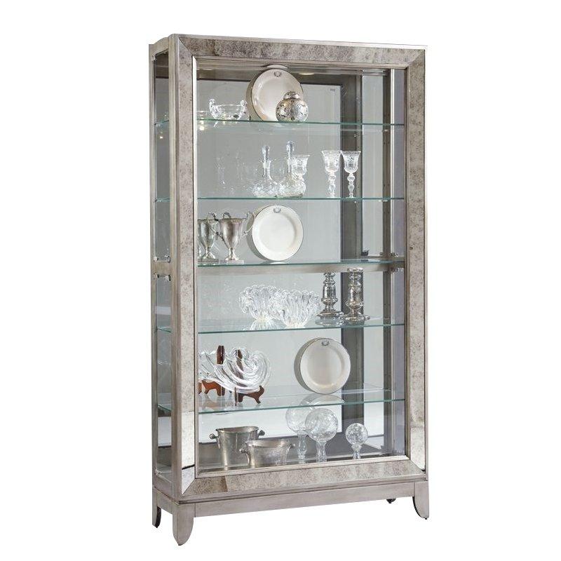 Pulaski Side Entry Curio in Platinum - Luxury Home Furniture (MI)