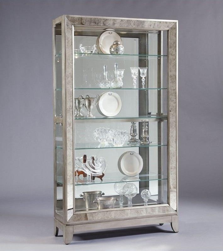 Pulaski Side Entry Curio in Platinum - Luxury Home Furniture (MI)