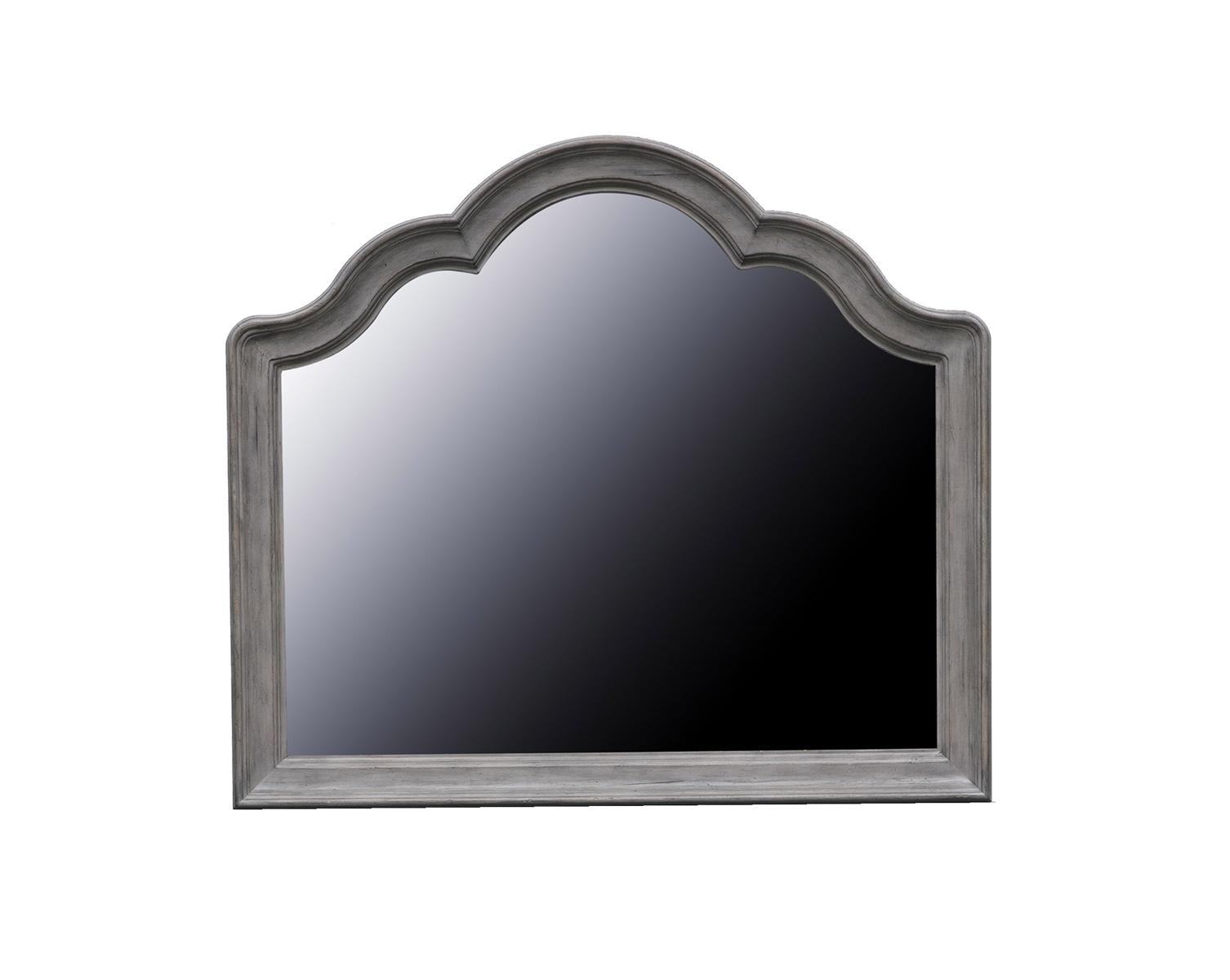 Pulaski Simply Charming Shaped Landscape Mirror in Light Wood - Luxury Home Furniture (MI)