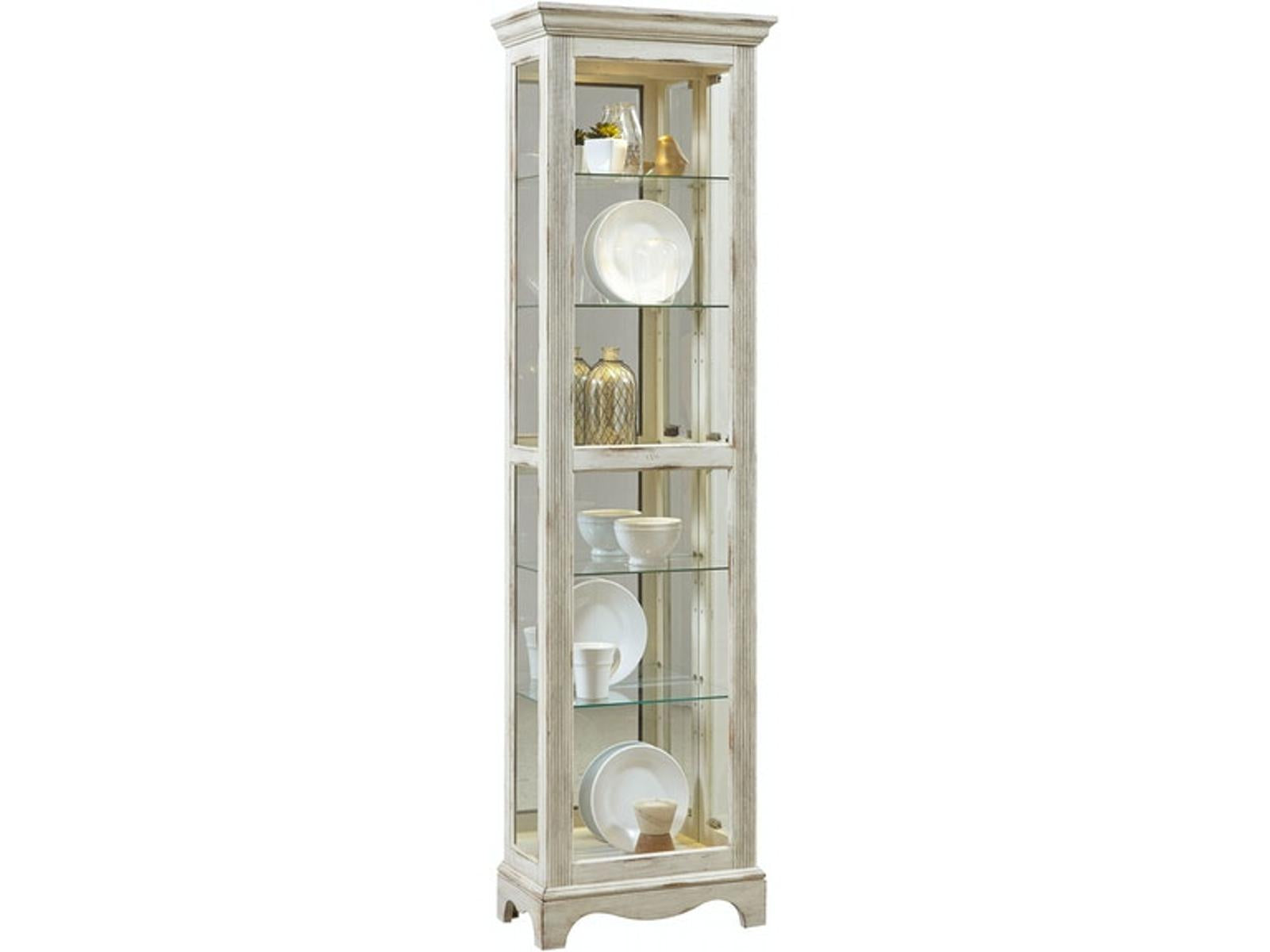 Pulaski Single Side Entry Curio in Weathered White - Luxury Home Furniture (MI)