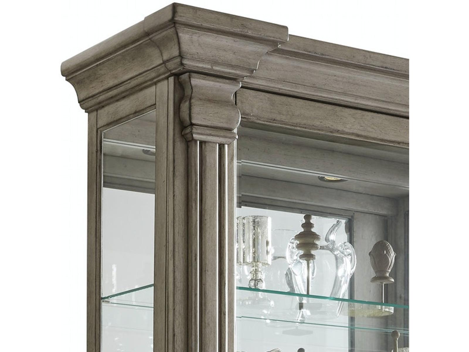 Pulaski Sliding Door Curio in Gray Wash - Luxury Home Furniture (MI)