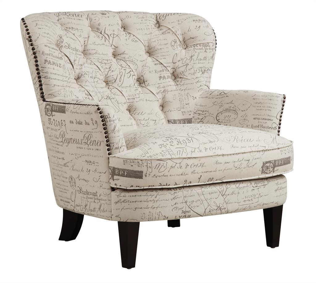 Pulaski Upholstered Arm Chair - Paris Script - Luxury Home Furniture (MI)