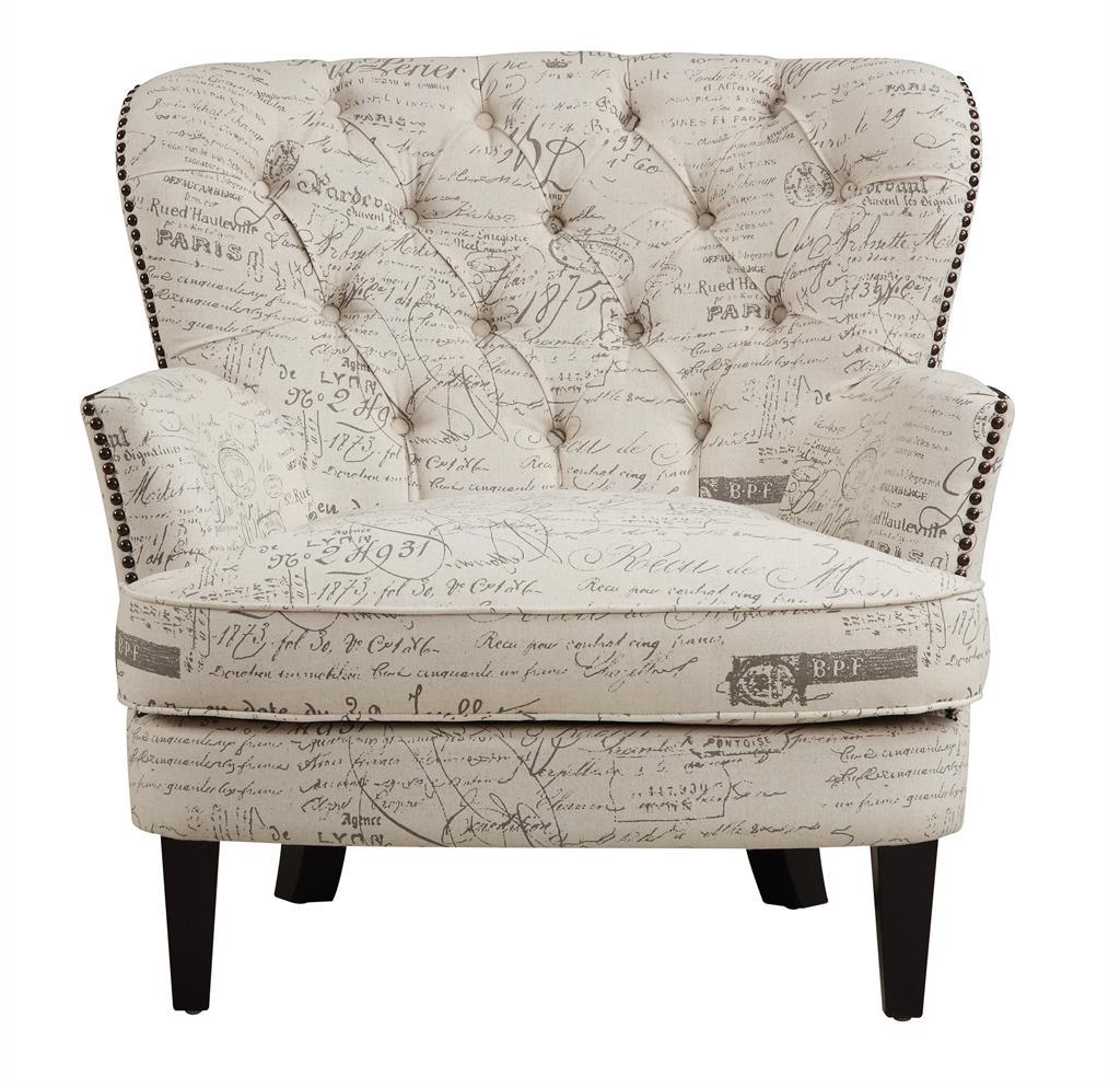 Pulaski Upholstered Arm Chair - Paris Script - Luxury Home Furniture (MI)