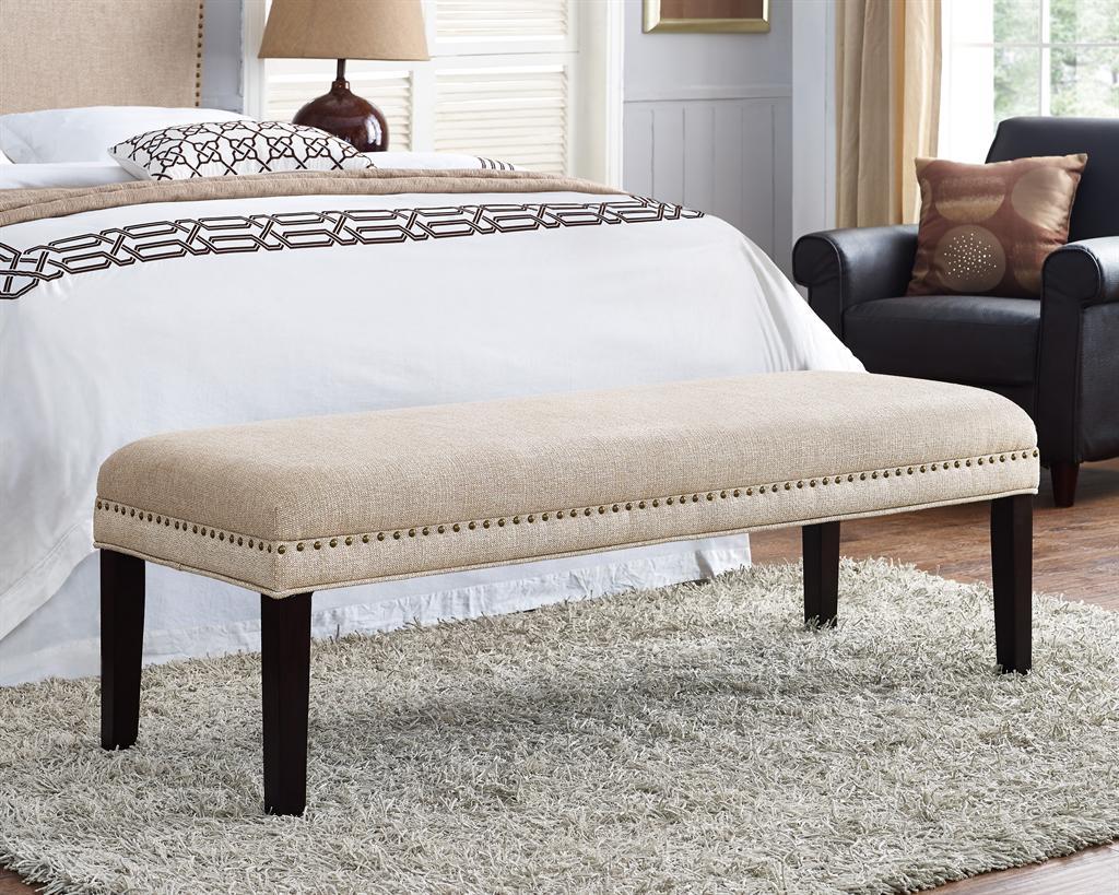 Pulaski Upholstered Bed Bench with Nailhead Trim - Luxury Home Furniture (MI)