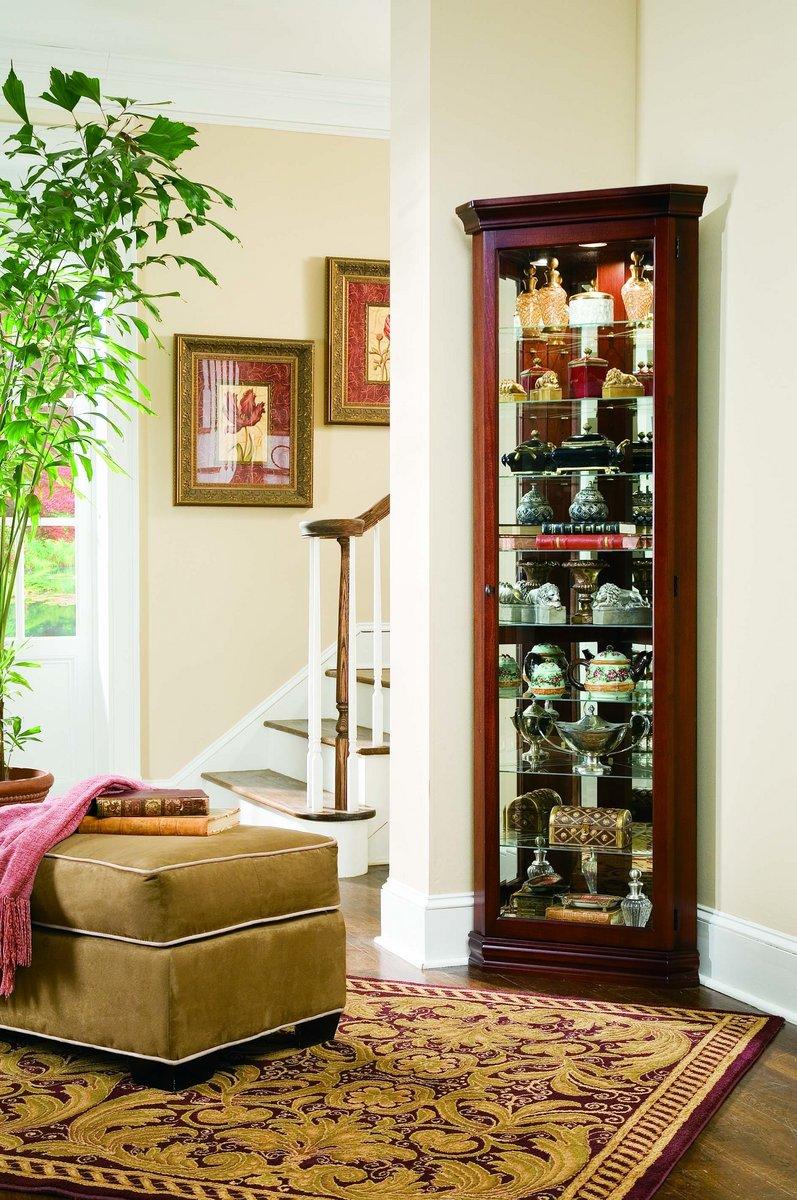 Pulaski Victorian Cherry Corner Curio - Luxury Home Furniture (MI)