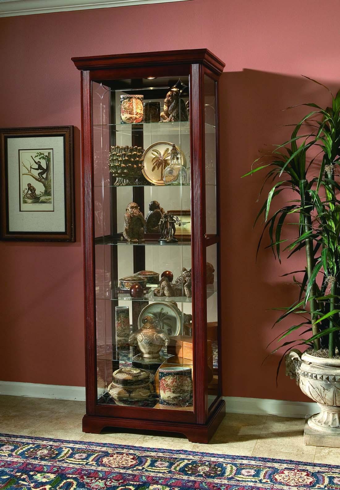 Pulaski Victorian Cherry Two Way Sliding Door Curio - Luxury Home Furniture (MI)