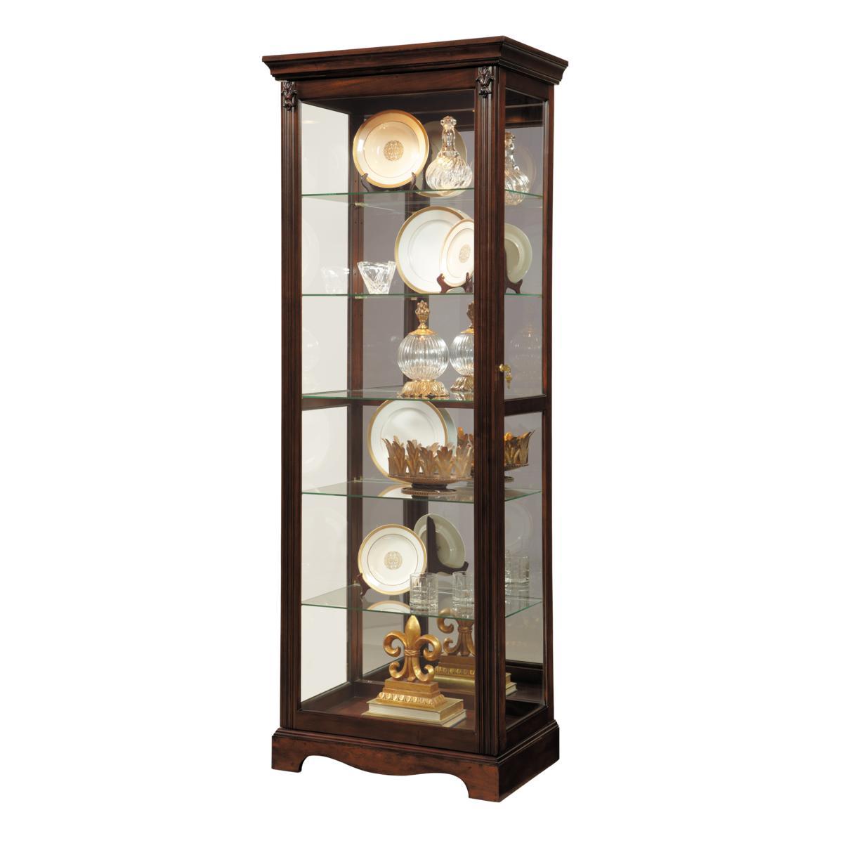 Pulaski Warm Cherry Mirrored Back Curio - Luxury Home Furniture (MI)