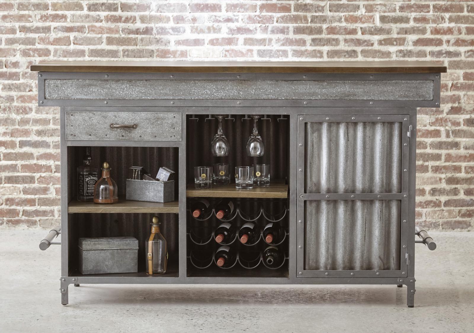 Pulaski Wood and Metal Bar - Luxury Home Furniture (MI)