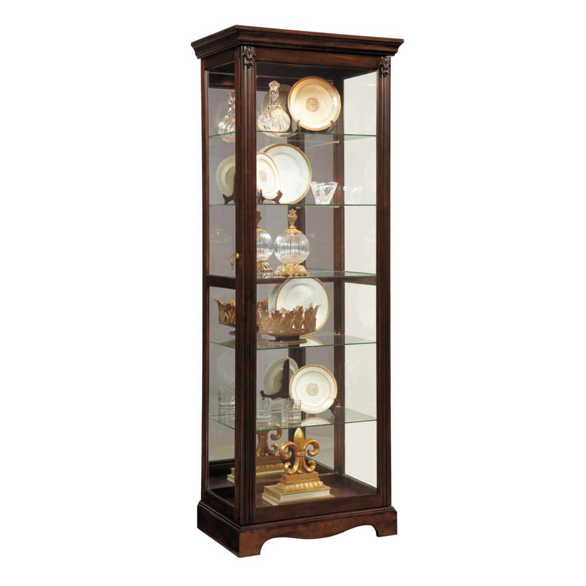 Pulaski Warm Cherry Mirrored Back Curio - Luxury Home Furniture (MI)
