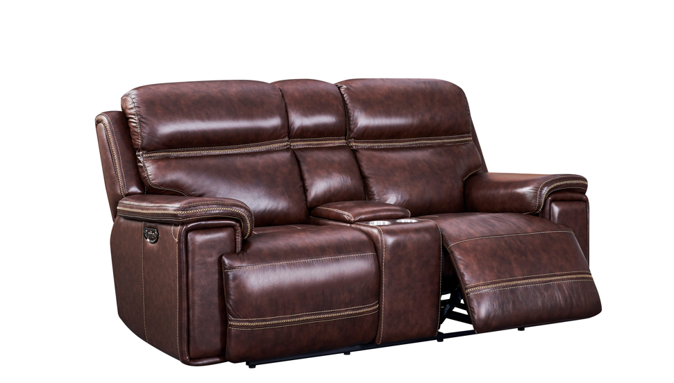 EH2394 FRESNO P2 CONSOLE LOVESEAT 1004LV BROWN - Luxury Home Furniture (MI)
