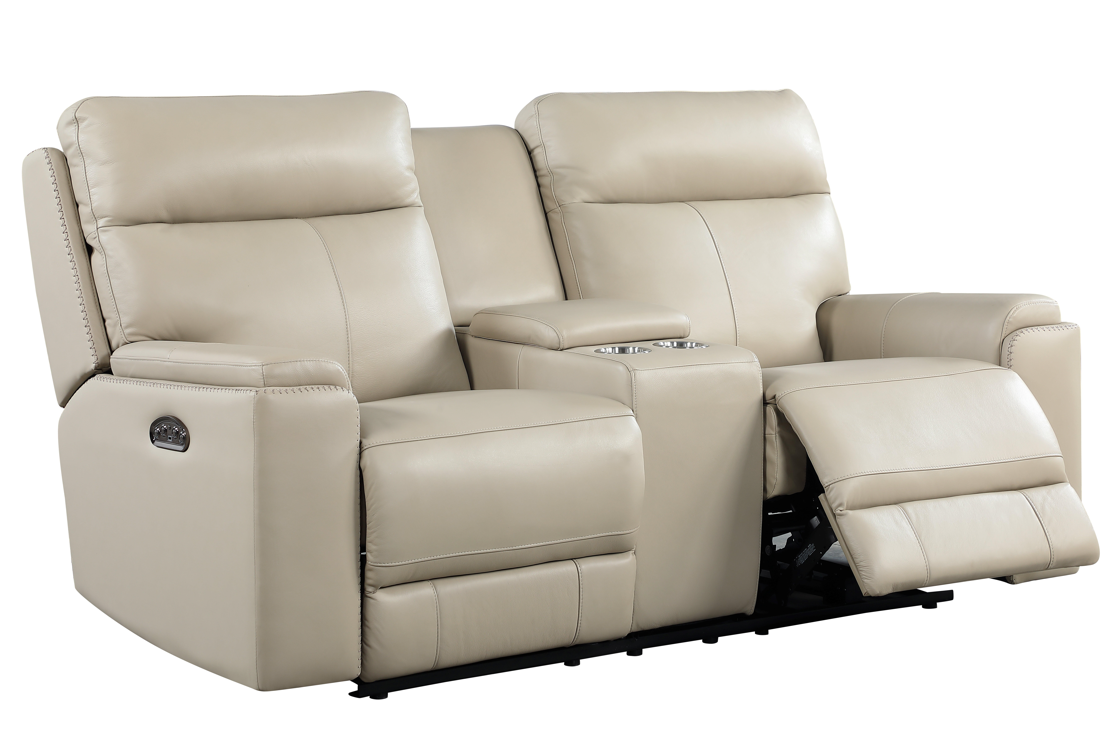 EH310 BRYANT P2 CONSOLE LOVESEAT 1001LV TAUPE - Luxury Home Furniture (MI)