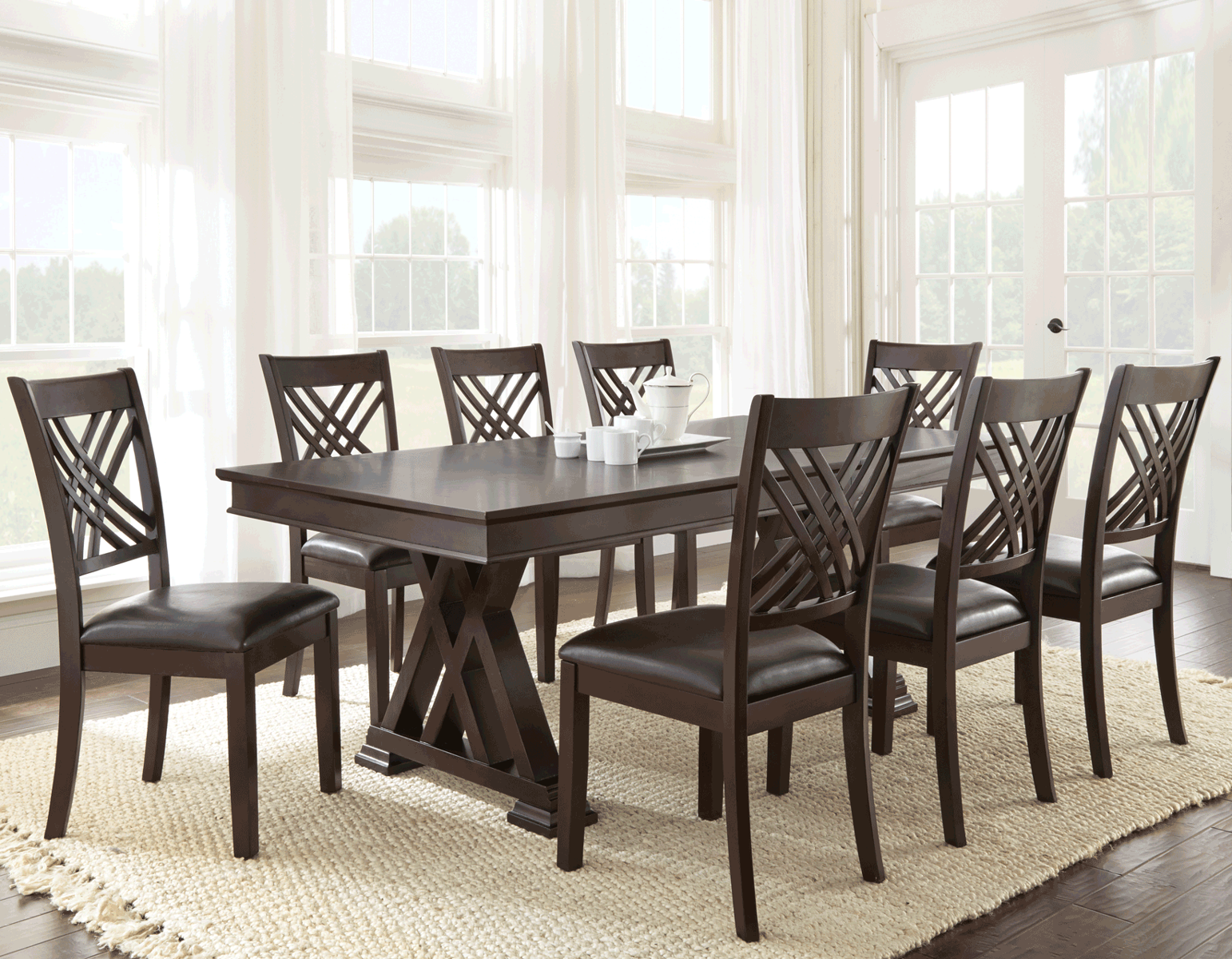 Steve Silver Adrian Dining Table in Espresso Cherry - Luxury Home Furniture (MI)