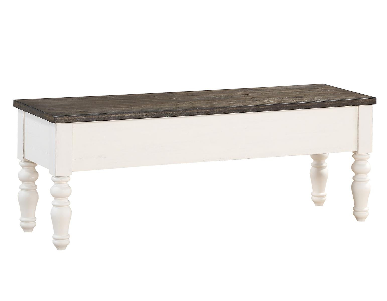Steve Silver Joanna Storage Bench in Two-tone Ivory and Mocha - Luxury Home Furniture (MI)