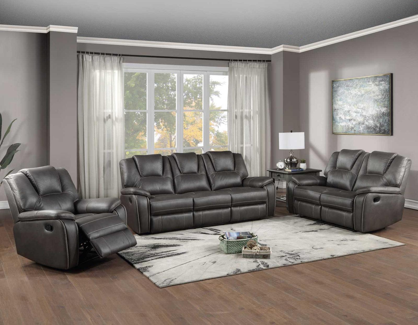 Steve Silver Katrine Manual Reclining Loveseat in Charcoal - Luxury Home Furniture (MI)