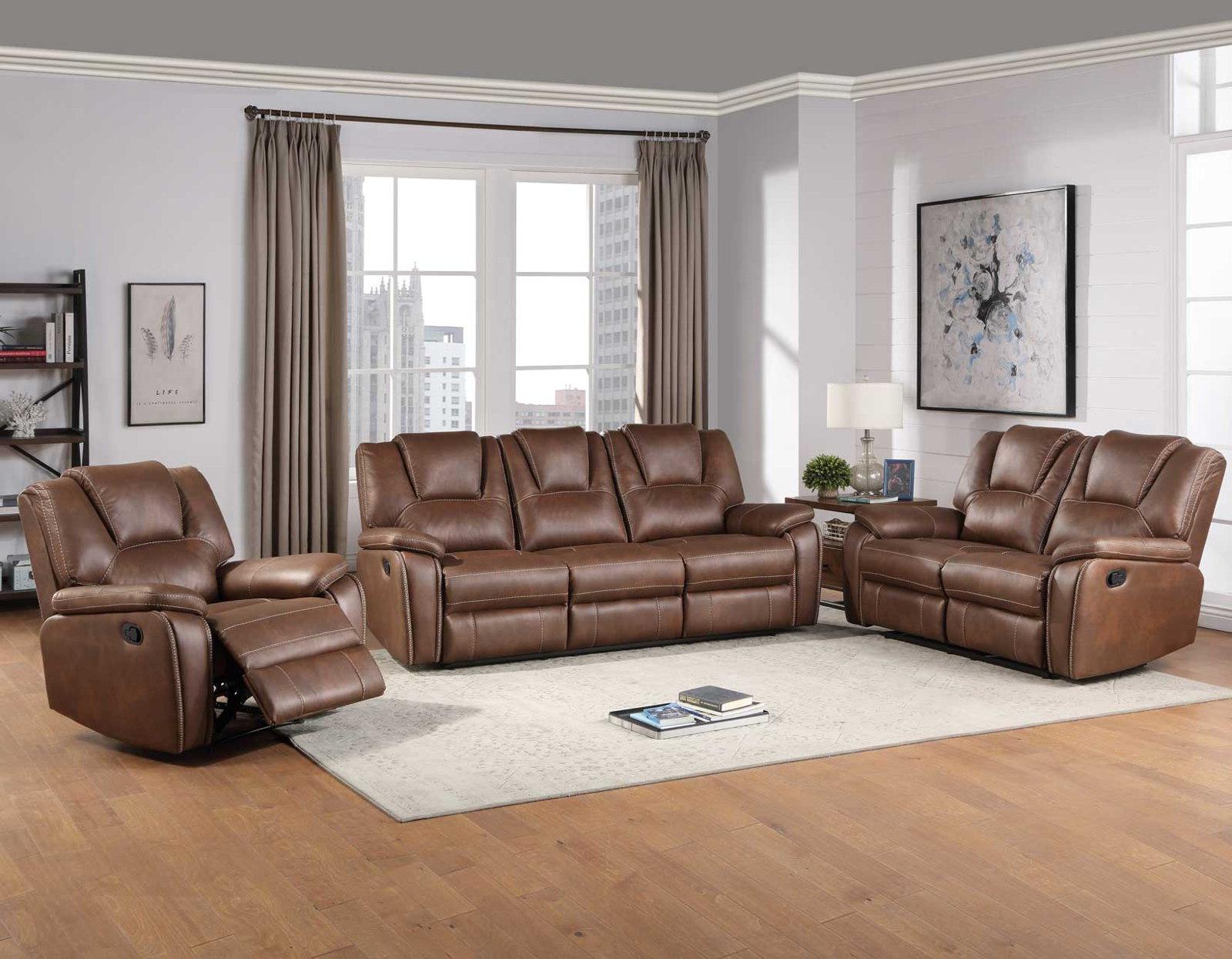 Steve Silver Katrine Manual Reclining Loveseat in Chestnut Brown - Luxury Home Furniture (MI)