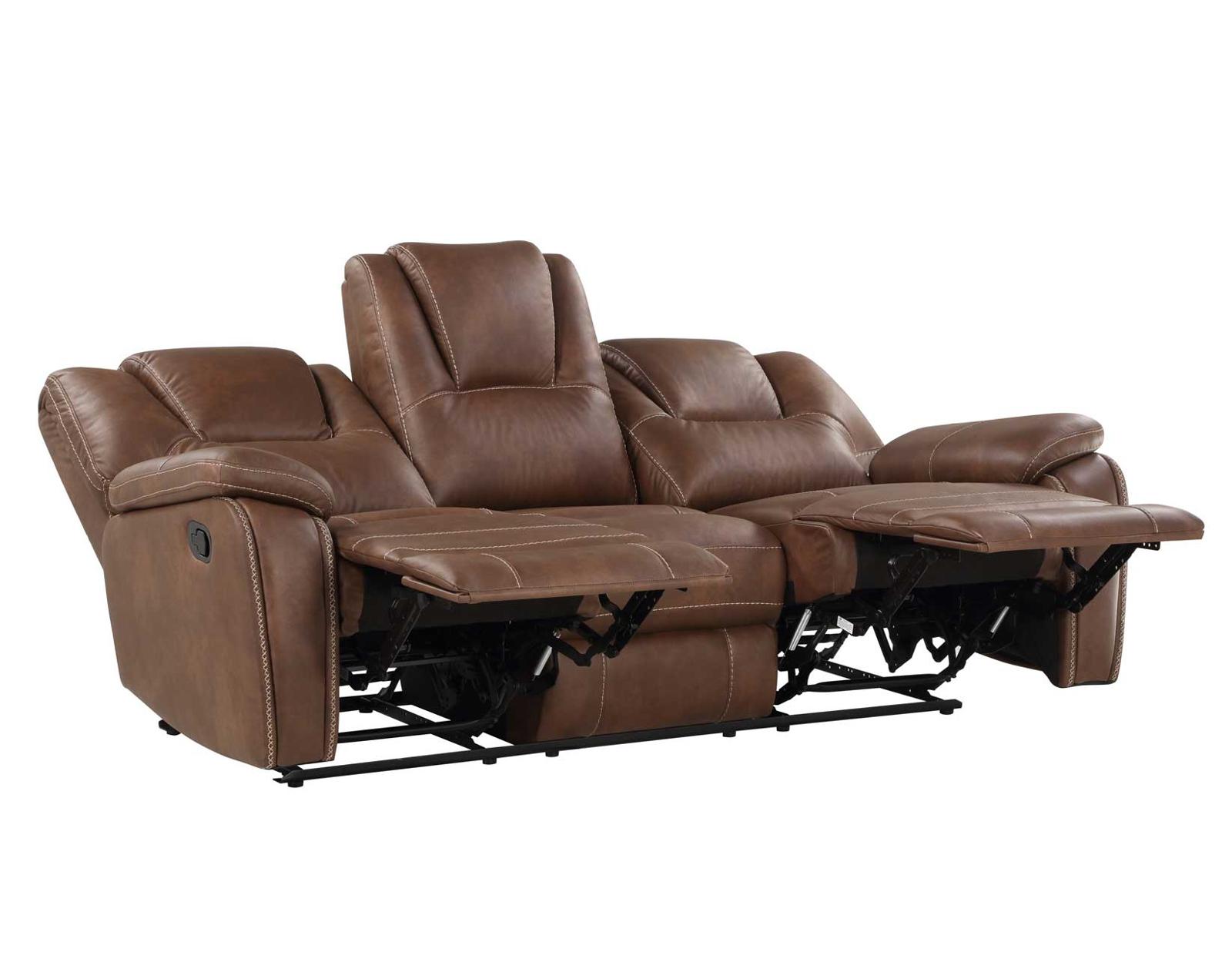 Steve Silver Katrine Manual Reclining Sofa in Chestnut Brown - Luxury Home Furniture (MI)