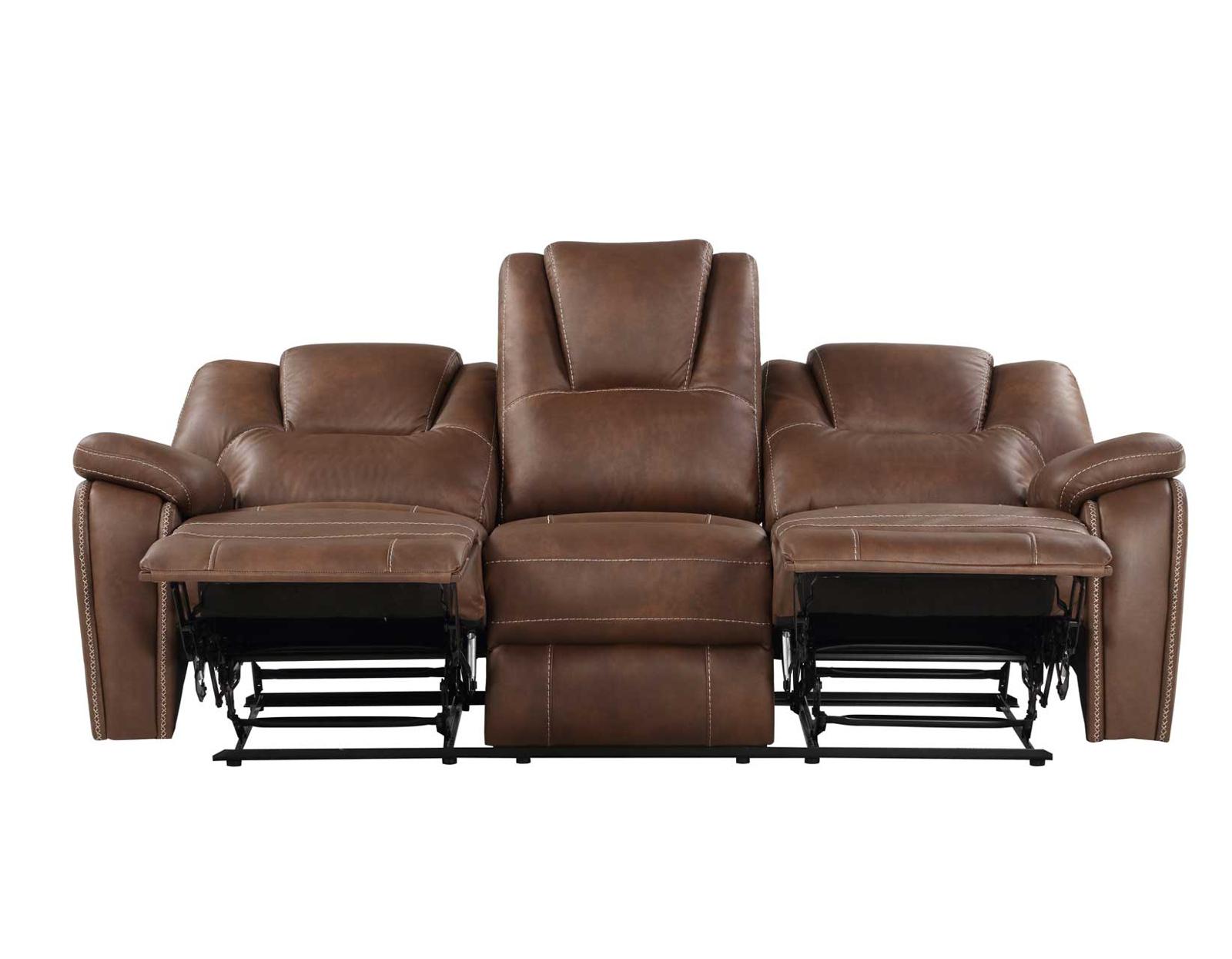 Steve Silver Katrine Manual Reclining Sofa in Chestnut Brown - Luxury Home Furniture (MI)