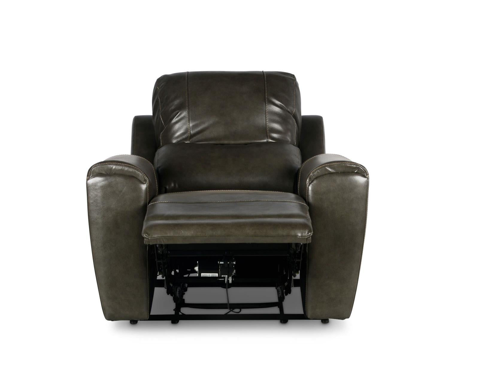 Steve Silver Laurel Leather Dual Power Recliner in Grey - Luxury Home Furniture (MI)