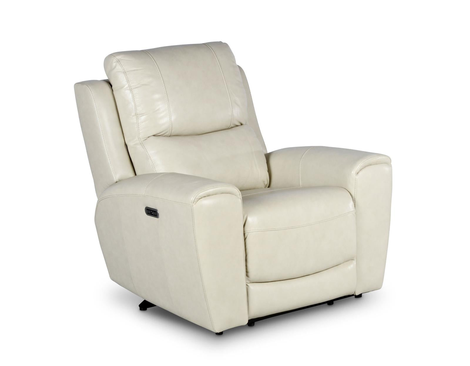 Steve Silver Laurel Leather Dual Power Recliner in Ivory - Luxury Home Furniture (MI)