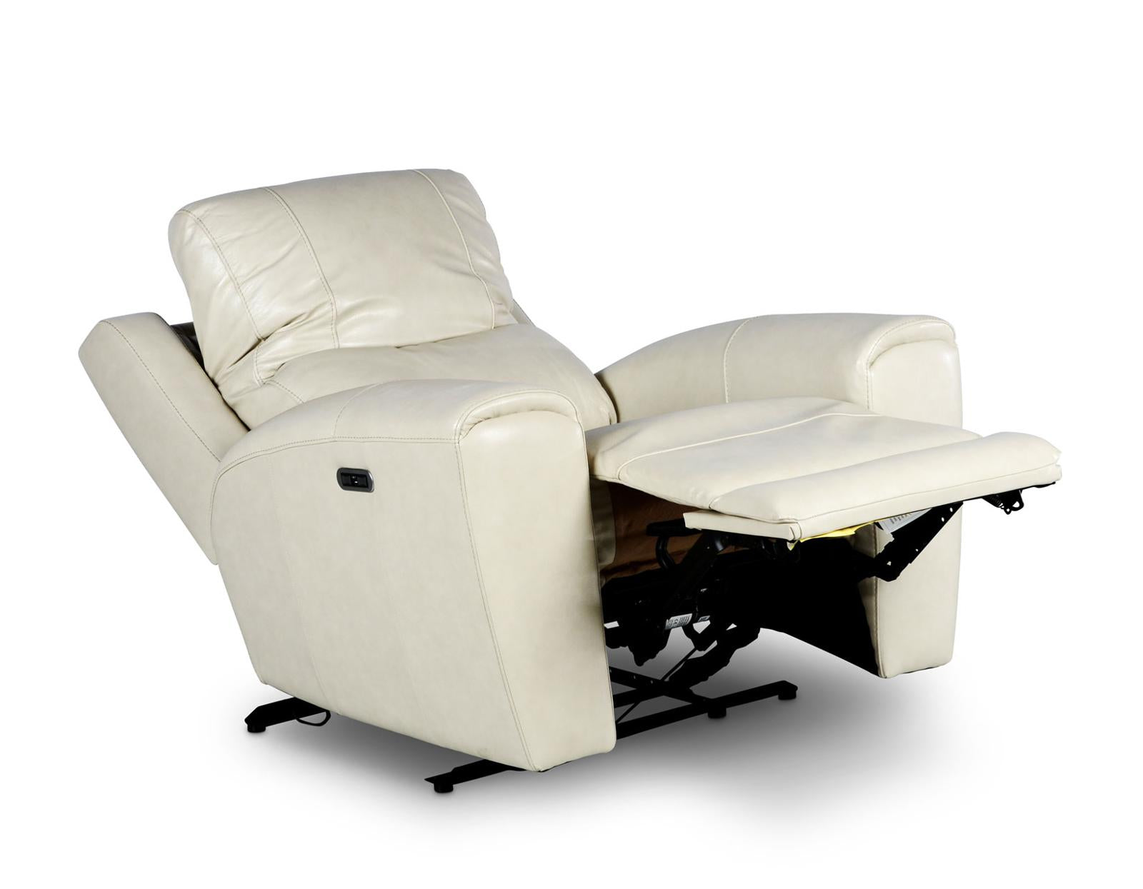 Steve Silver Laurel Leather Dual Power Recliner in Ivory - Luxury Home Furniture (MI)