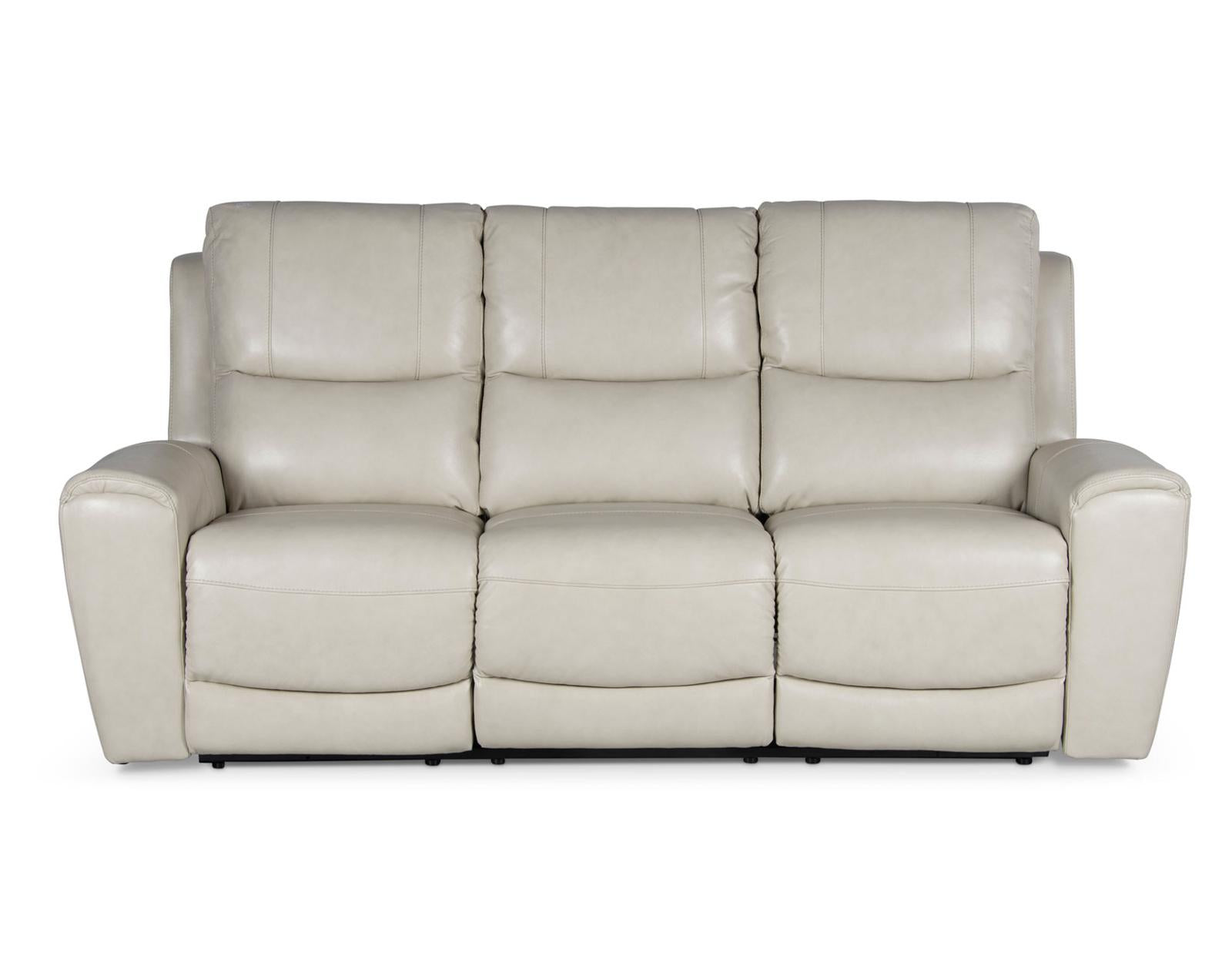 Steve Silver Laurel Leather Dual Power Reclining Sofa in Ivory - Luxury Home Furniture (MI)