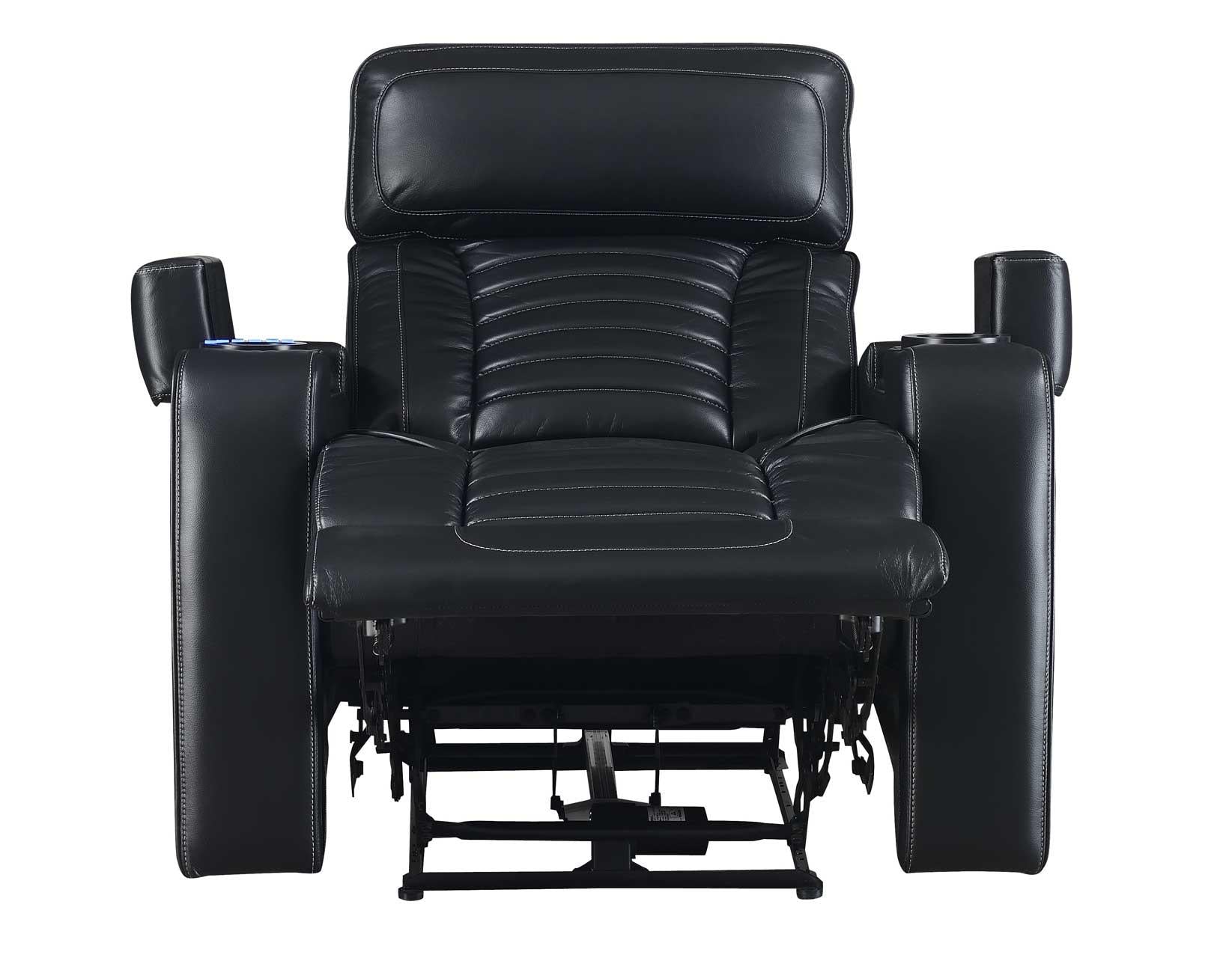 Steve Silver Lavon Dual Power Leatherette Recliner in Midnight - Luxury Home Furniture (MI)