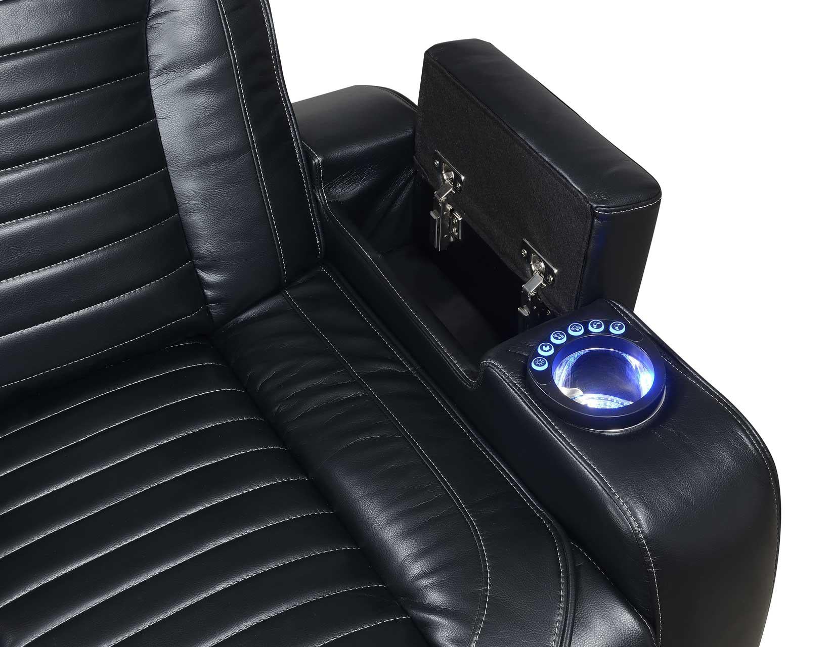 Steve Silver Lavon Dual Power Leatherette Recliner in Midnight - Luxury Home Furniture (MI)