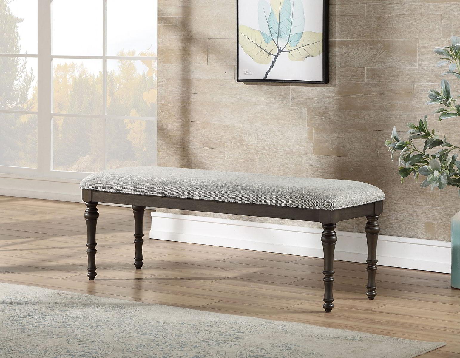 Steve Silver Linnett Bench in Slate - Luxury Home Furniture (MI)
