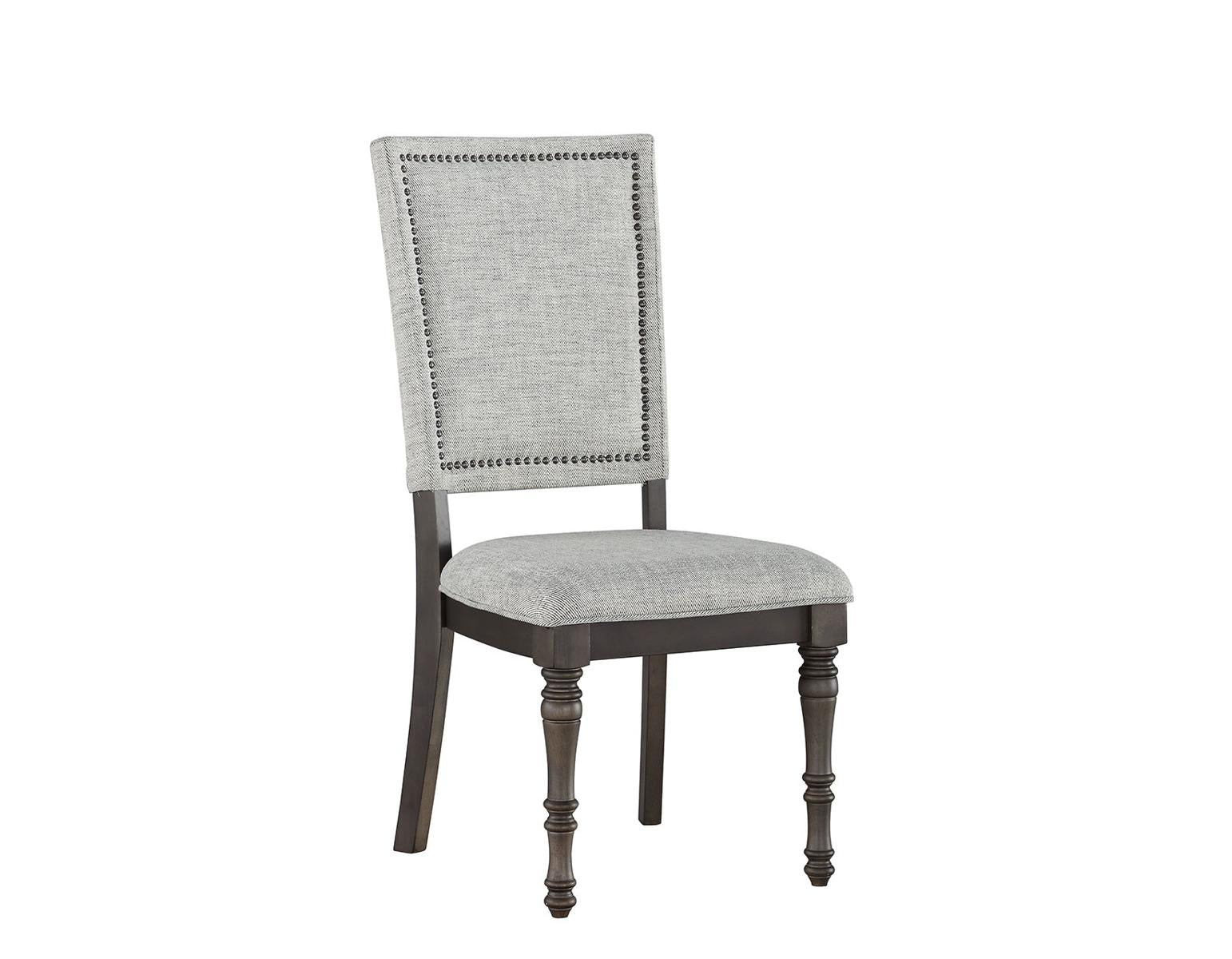 Steve Silver Linnett Upholstered Back Side Chair in Slate - Luxury Home Furniture (MI)