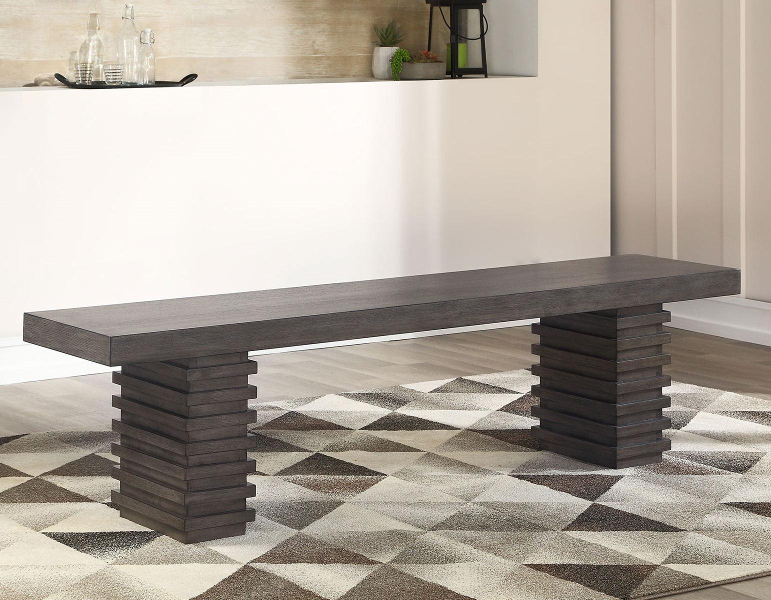 Steve Silver Mila Bench in Washed Grey - Luxury Home Furniture (MI)