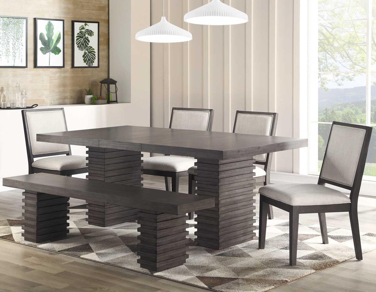 Steve Silver Mila Bench in Washed Grey - Luxury Home Furniture (MI)