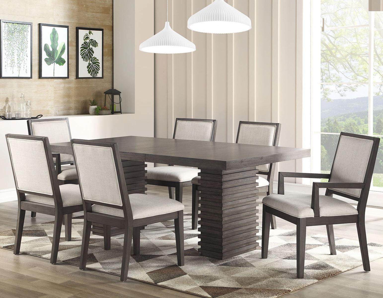 Steve Silver Mila Dining Table in Washed Grey - Luxury Home Furniture (MI)