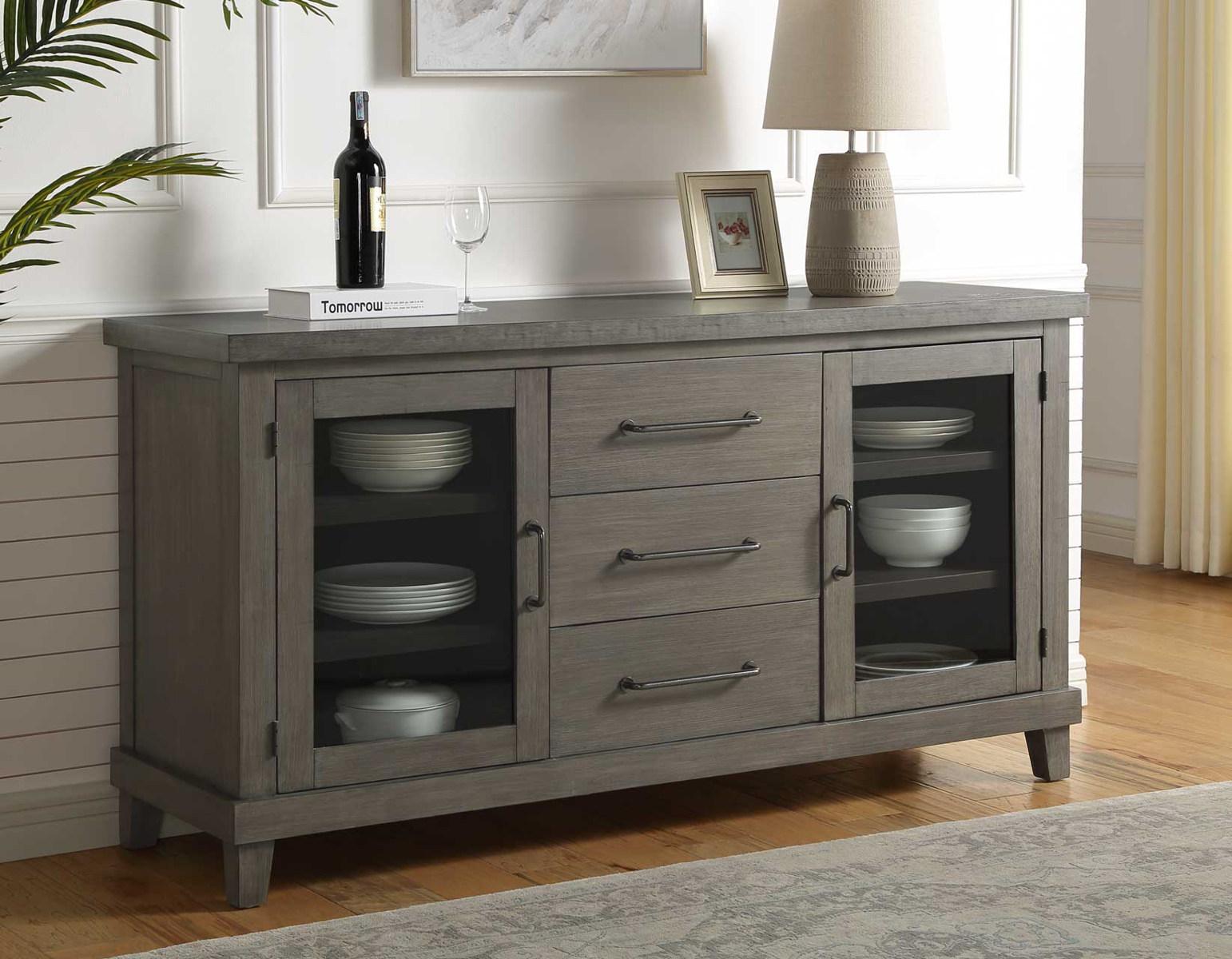 Steve Silver Mila Server in Washed Grey - Luxury Home Furniture (MI)
