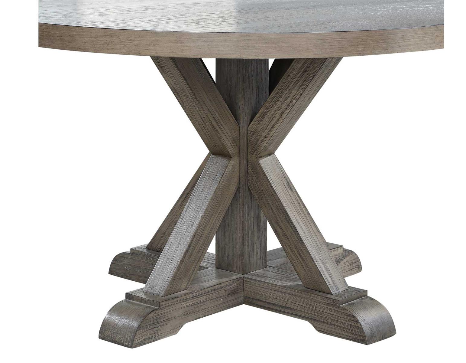 Steve Silver Molly Round Dining Table in Washed Grey Oak - Luxury Home Furniture (MI)