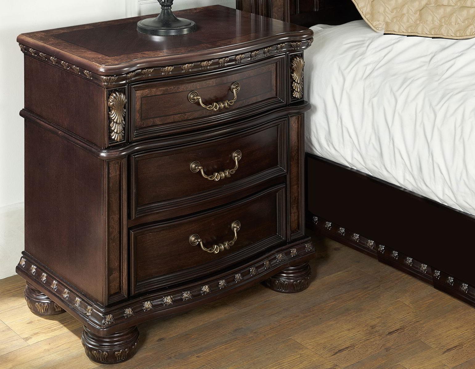 Steve Silver Monte Carlo 3 Drawer Nightstand in Cocoa - Luxury Home Furniture (MI)