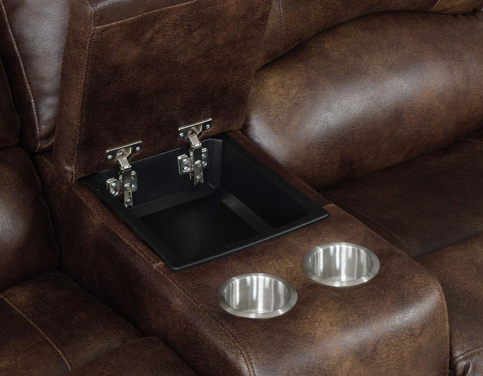 Steve Silver Navarro Manual Reclining Console Loveseat in Saddle Brown - Luxury Home Furniture (MI)