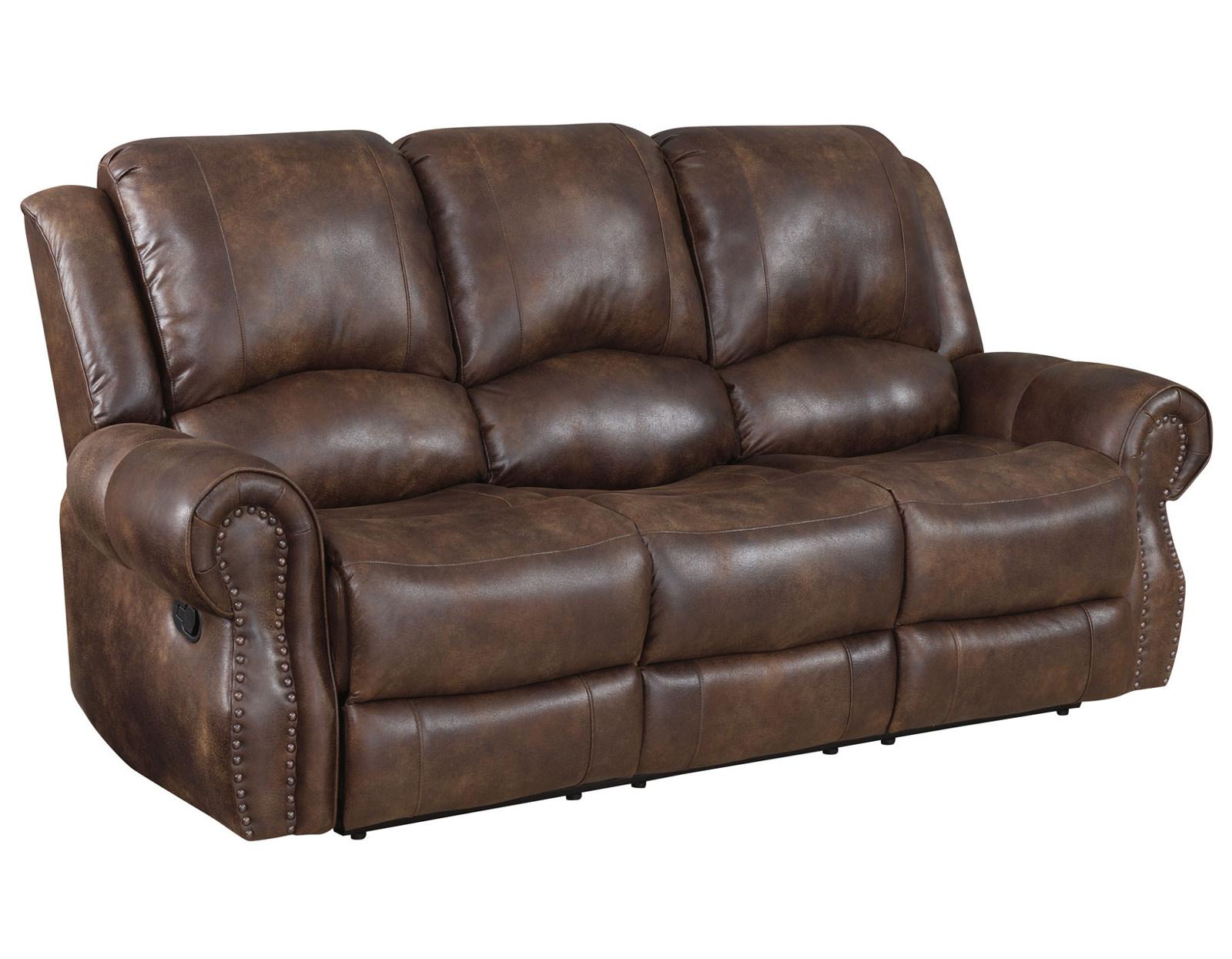 Steve Silver Navarro Manual Reclining Sofa in Saddle Brown - Luxury Home Furniture (MI)