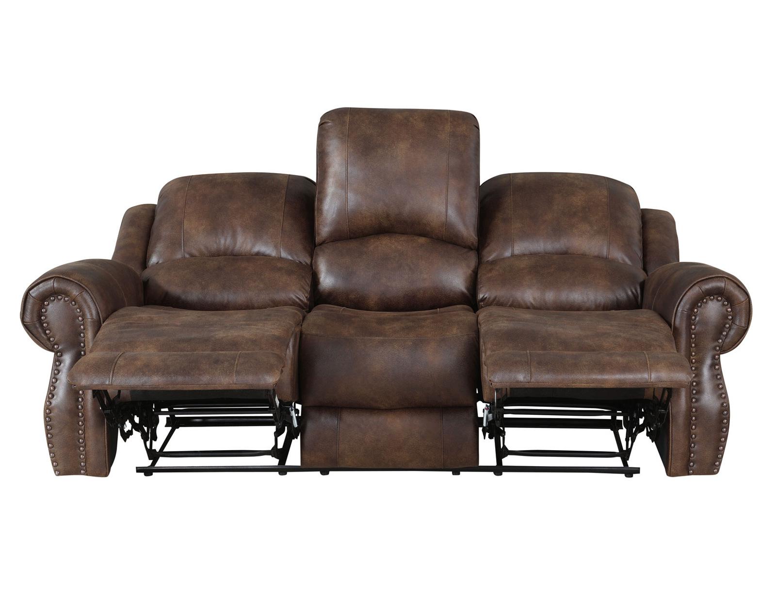 Steve Silver Navarro Manual Reclining Sofa in Saddle Brown - Luxury Home Furniture (MI)