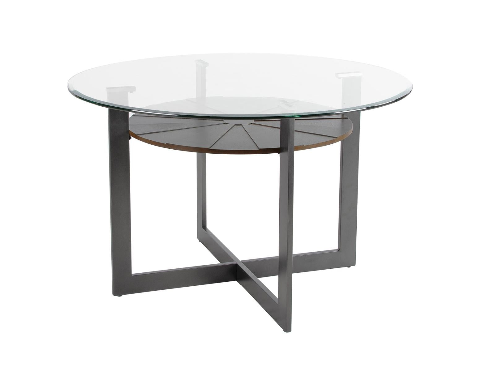 Steve Silver Olson Round Glass Top Table in Caramel - Luxury Home Furniture (MI)