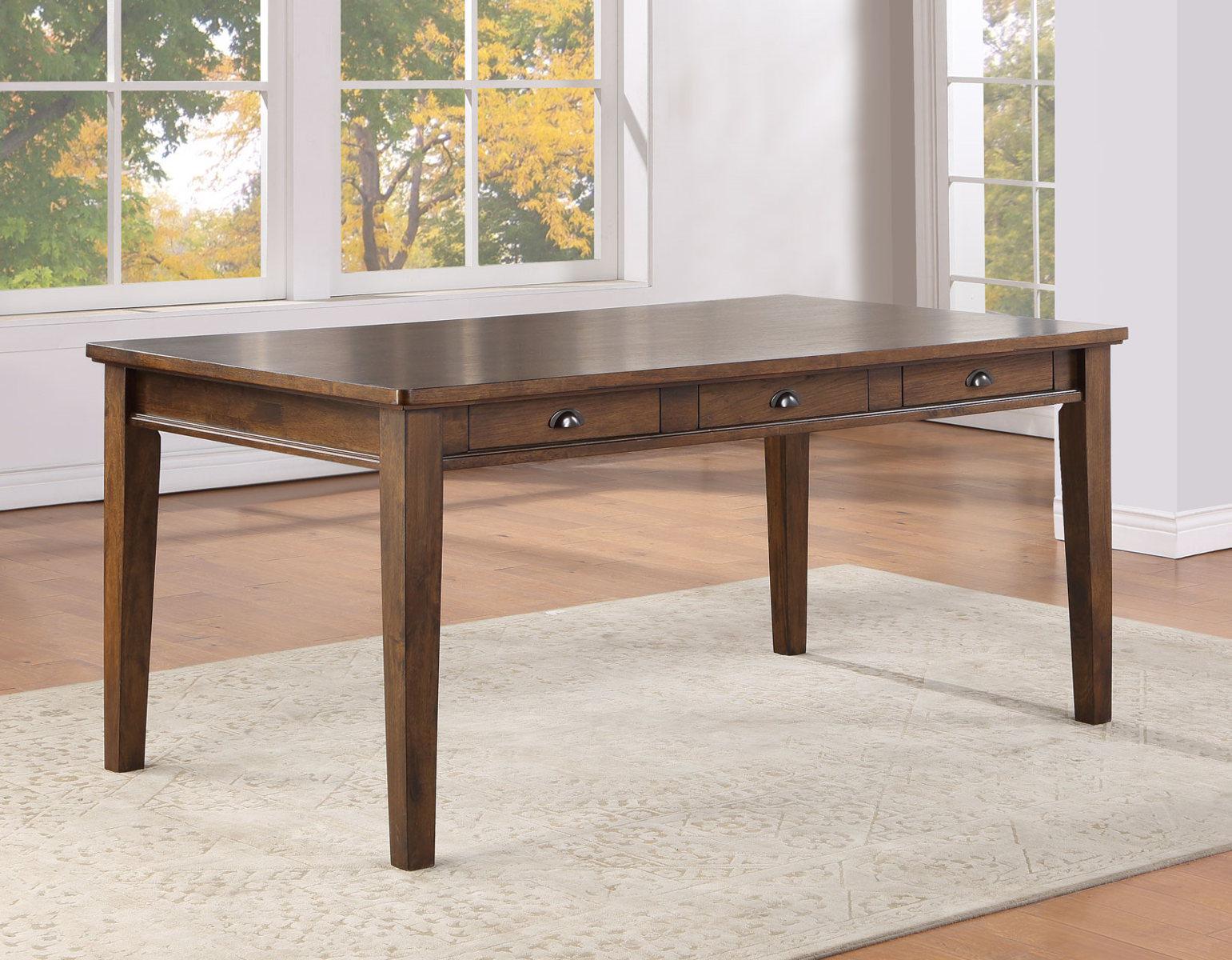 Steve Silver Ora 6 Drawer Dining Table in Hickory - Luxury Home Furniture (MI)