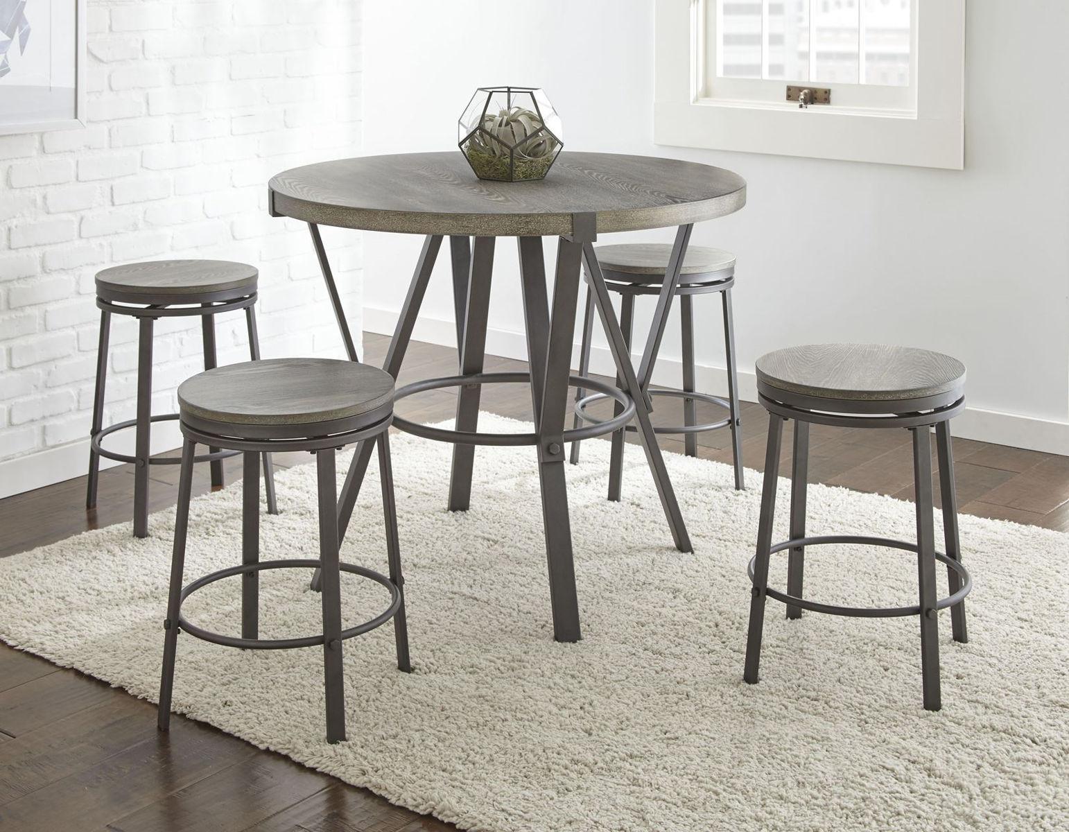 Steve Silver Portland Round Counter Table in Gray - Luxury Home Furniture (MI)