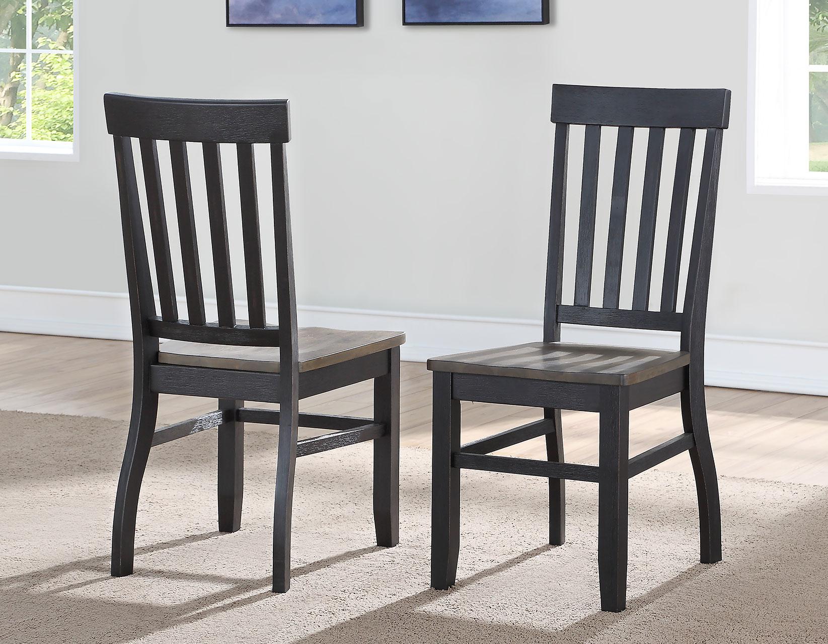 Steve Silver Raven Noir Side Chair in Two Tone Ebony and Driftwood (Set of 2) - Luxury Home Furniture (MI)