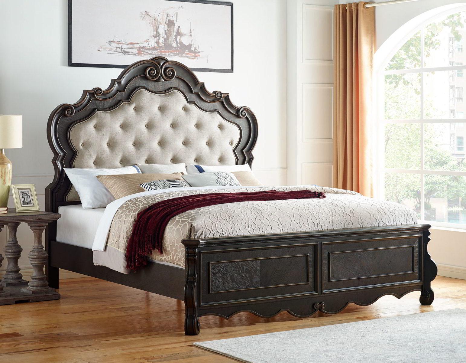 Steve Silver Rhapsody King Panel Bed in Molasses - Luxury Home Furniture (MI)