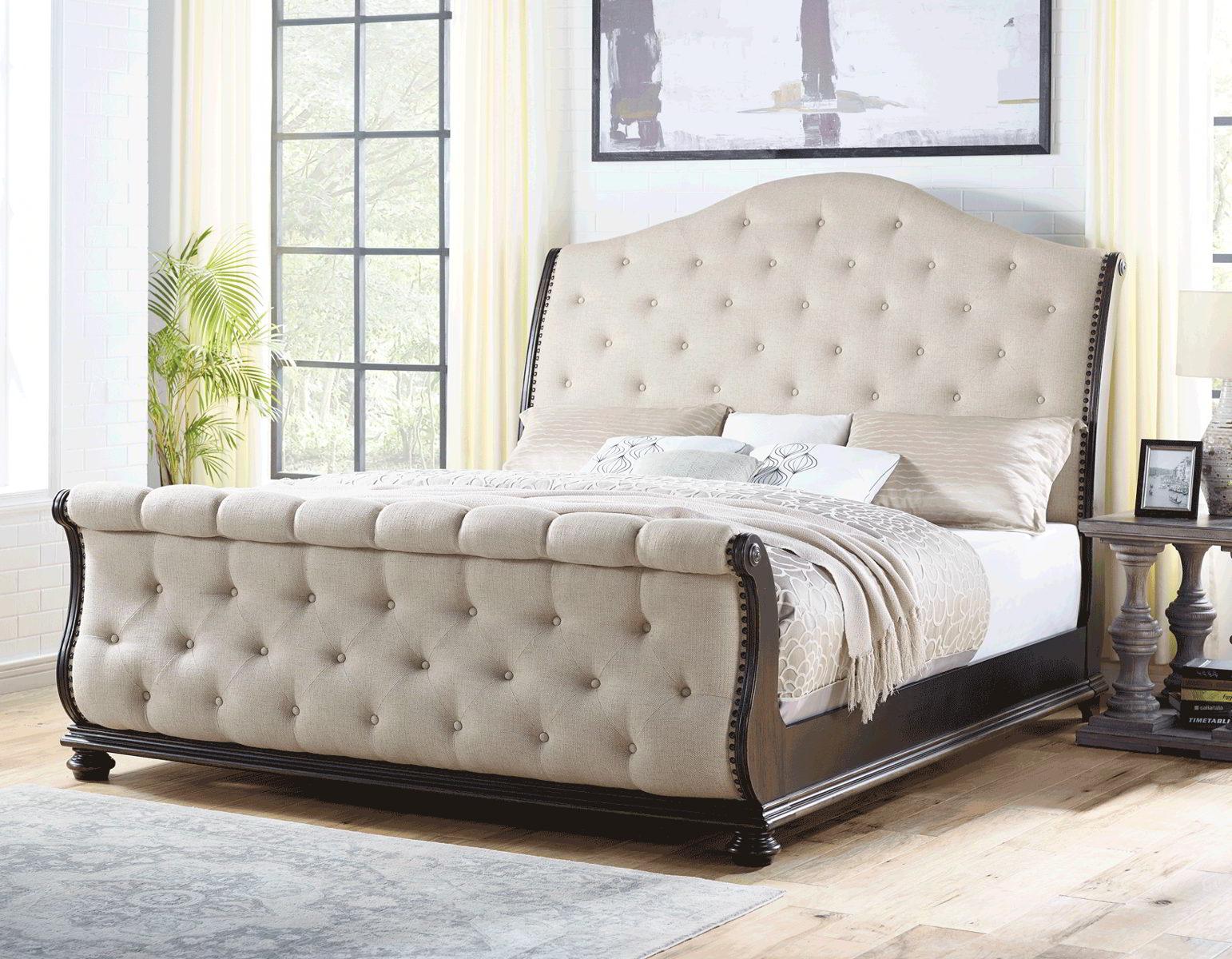 Steve Silver Rhapsody Queen Sleigh Bed in Molasses - Luxury Home Furniture (MI)