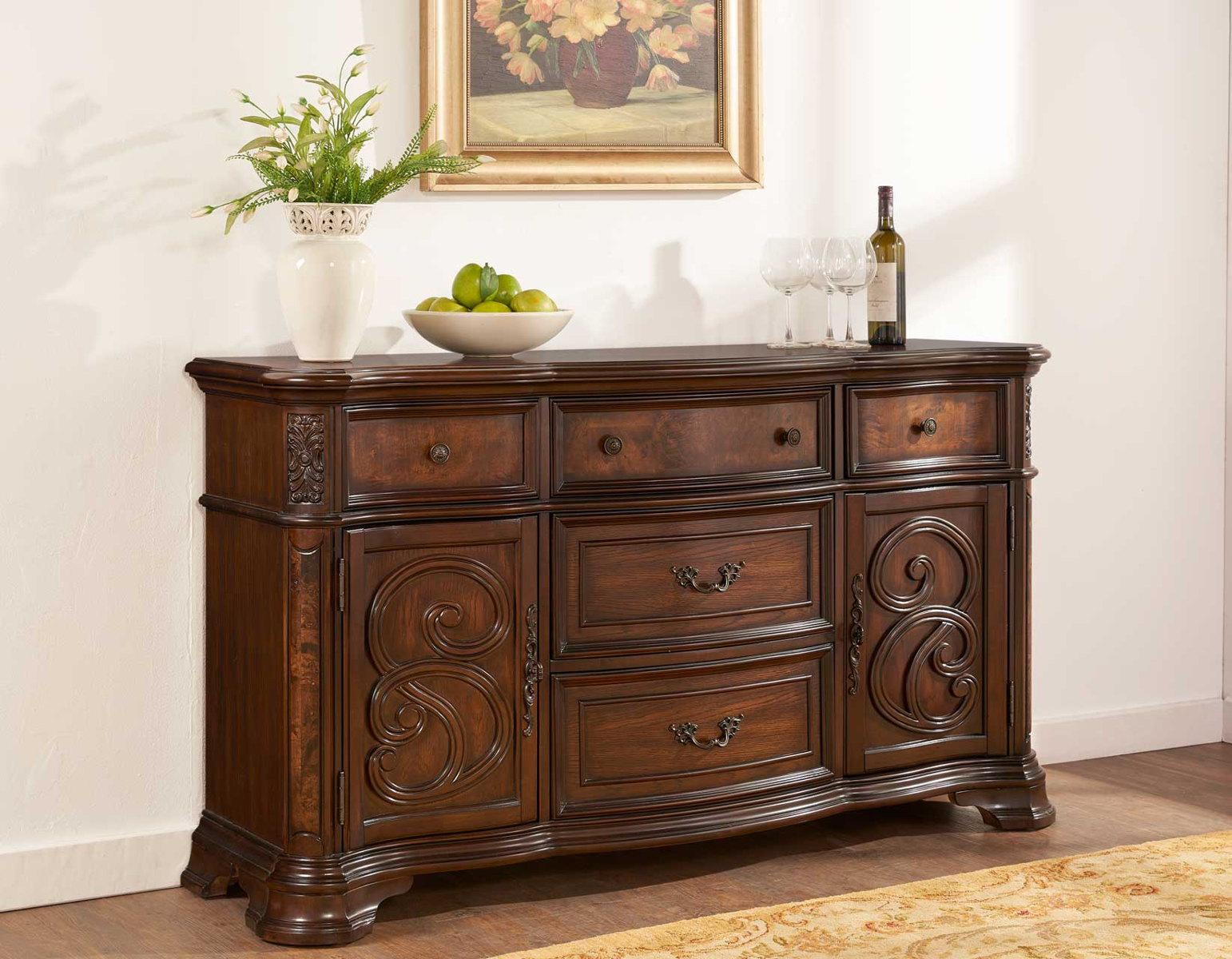 Steve Silver Royale Buffet in Brown Pecan - Luxury Home Furniture (MI)