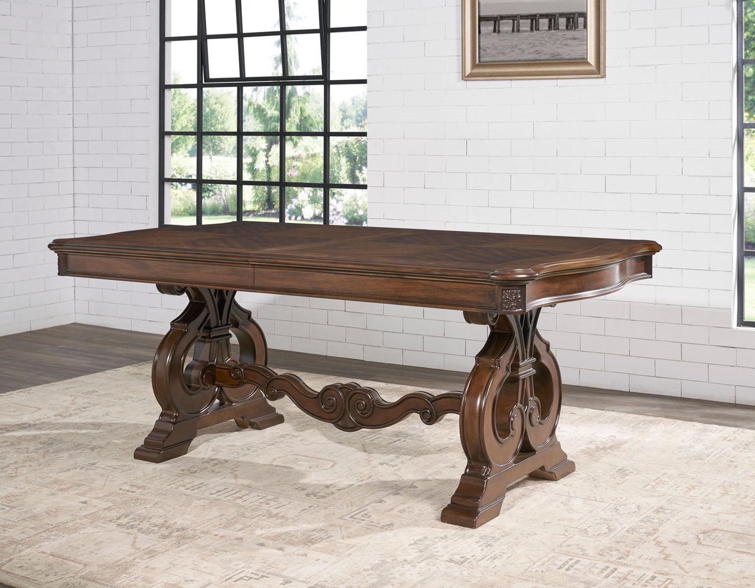 Steve Silver Royale Dining Table in Brown Pecan - Luxury Home Furniture (MI)