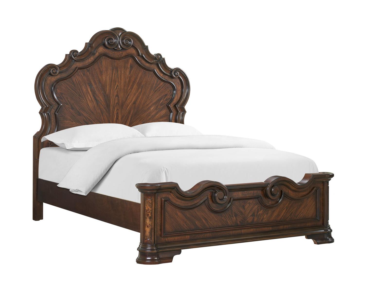 Steve Silver Royale King Panel Bed in Brown Cherry - Luxury Home Furniture (MI)
