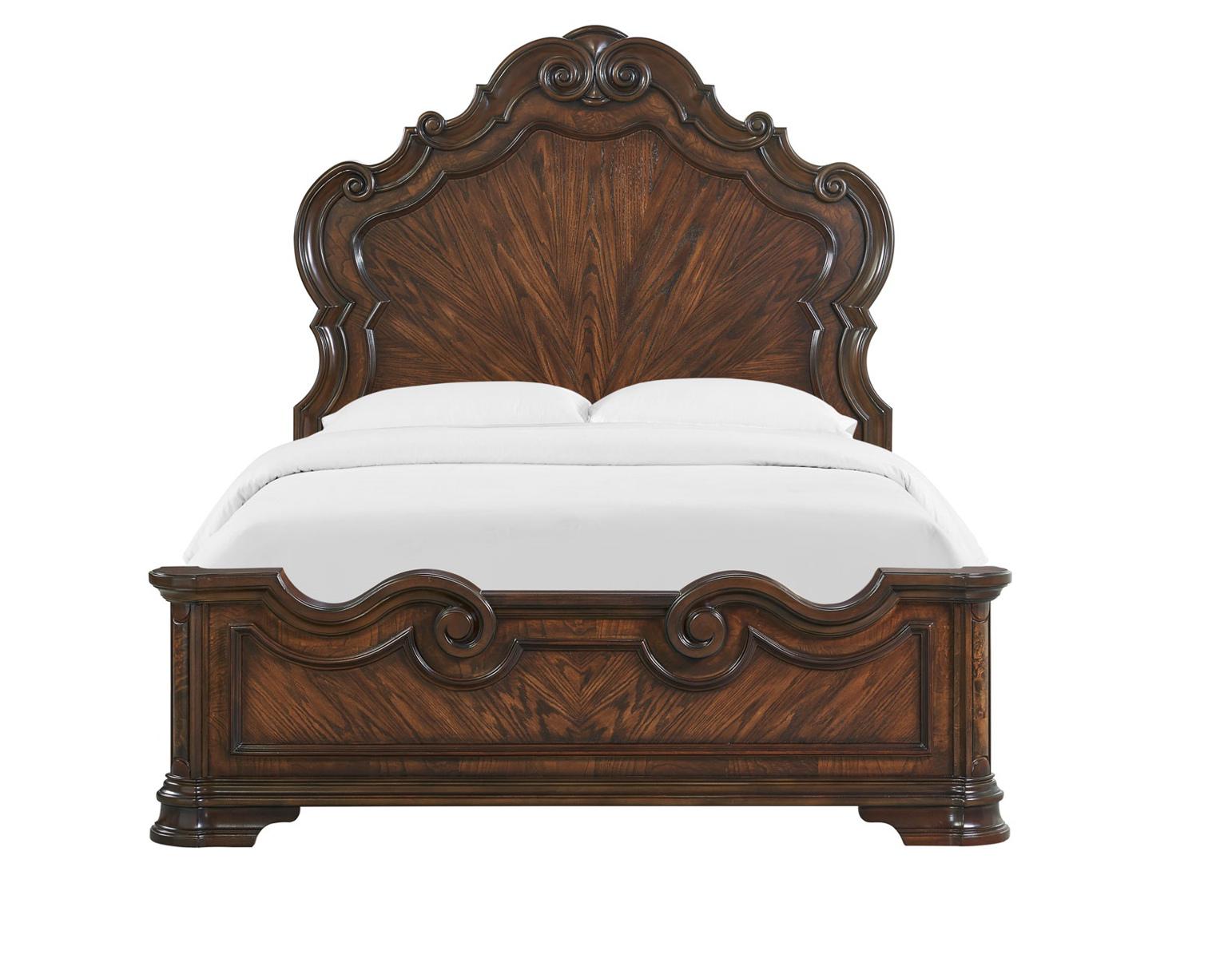 Steve Silver Royale King Panel Bed in Brown Cherry - Luxury Home Furniture (MI)