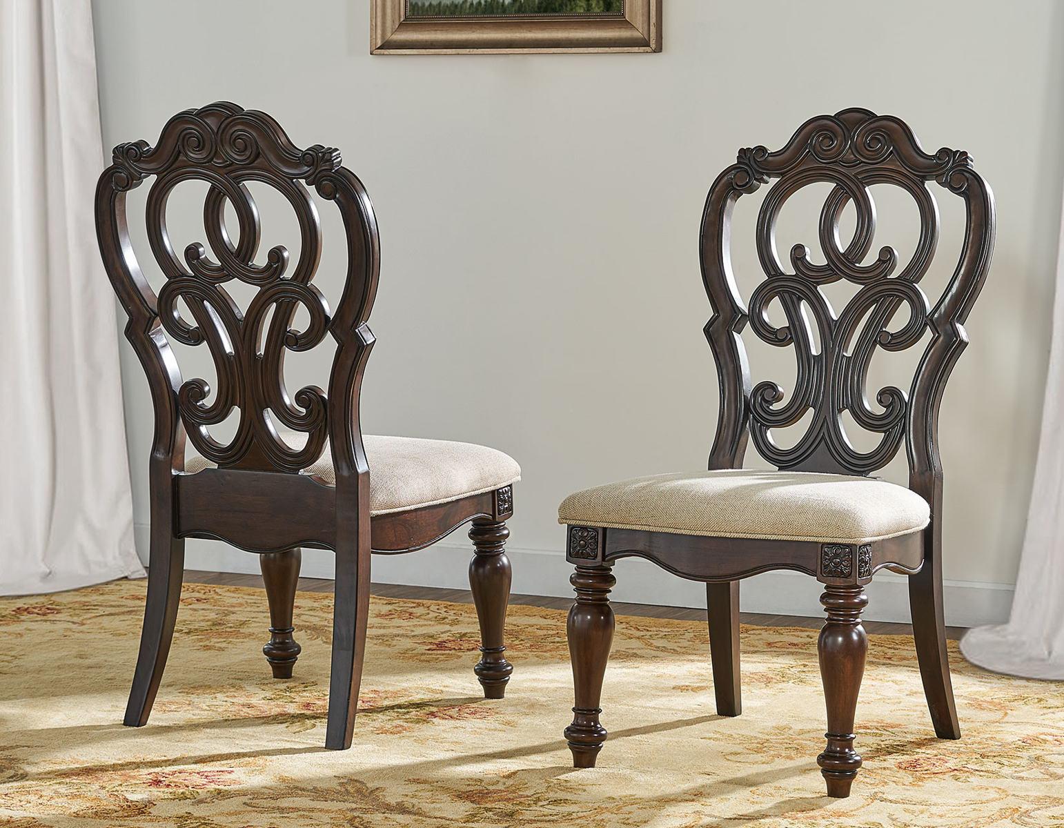 Steve Silver Royale Side Chair in Brown Pecan (Set of 2) - Luxury Home Furniture (MI)